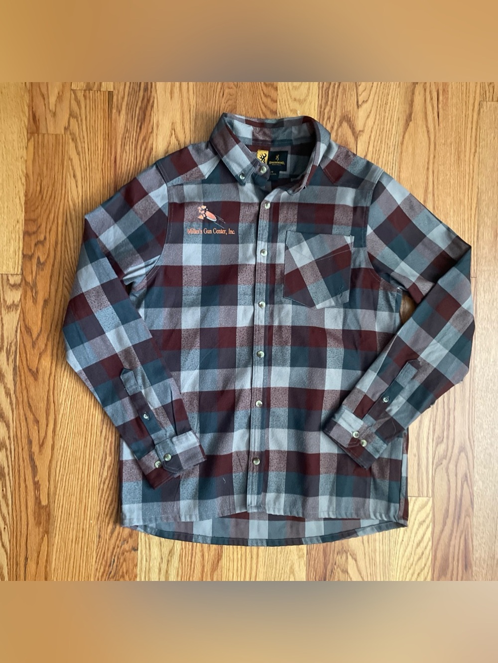 Browning Men's Check Long-Sleeve Button-Down Shirt - Gray & Maroon
